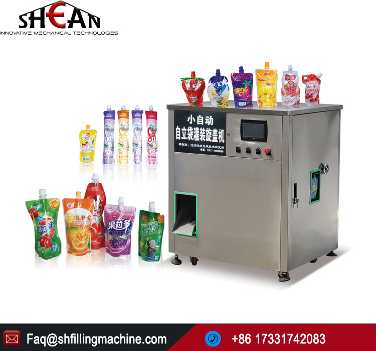 Automatic Spout Pouch Liquid Water Capping Machine Mango Juice Filling Machine