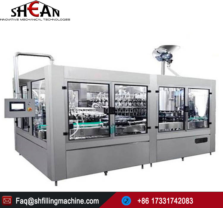 Automatic Pure Water Carbonated Beverage Bottling System Filling Capping Sealing Machine